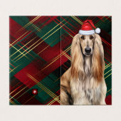 Afghan Hound Christmas Dog with Holiday Plaid (Outside Unfolded)