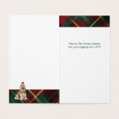 Afghan Hound Christmas Dog with Holiday Plaid (Inside Unfolded)