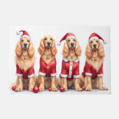 Afghan Hound Christmas Dress Santa Hat Deurmat (Voorkant)