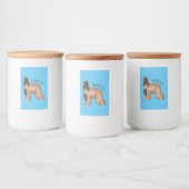 Afghan hound dog cartoon illustration voedselcontainer etiket (Flessen)
