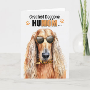 Afghan Hound Dog Greatest HuMOM Moederdag Feestdagen Kaart