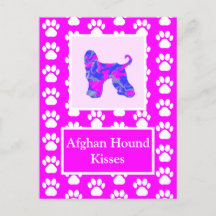 Afghan Hound Dog Kisses Silhouet Schattige P&B