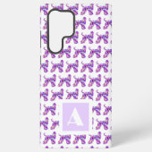 Afghan Hound Dog Paarse Silhouet Monogram Samsung Galaxy Hoesje (Achterkant)