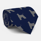 Afghan Hound Dog Silhouetten Patroon Blauw Stropdas (Opgerold)