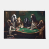 Afghan Hound Dogs Spelen Poker Art Deurmat (Voorkant)