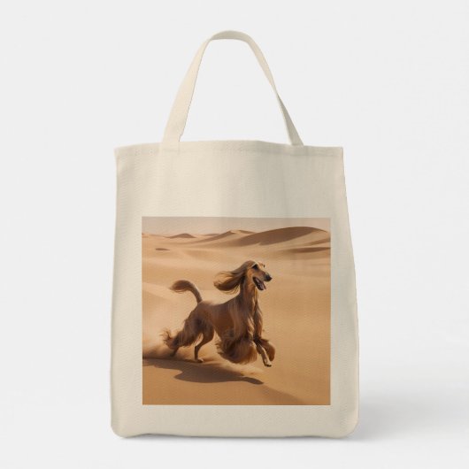 Afghan Hound Elegante Kruidenier Canvas tas (Achterkant)