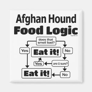 Afghan Hound Food Logic Magneet