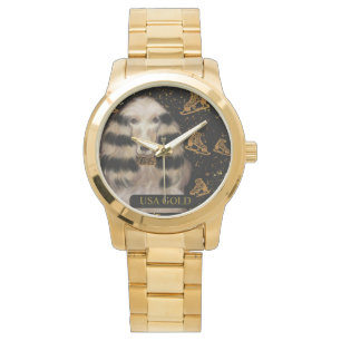 AFGHAN HOUND GOUD HORLOGE