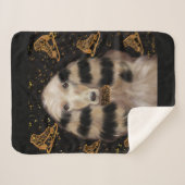 AFGHAN HOUND GOUD  SHERPA DEKEN (Voorkant (horizontaal))