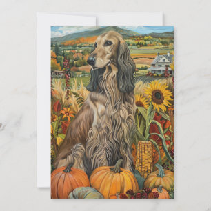 Afghan Hound Herfst Oogst Thanksgiving Hond Feestdagenkaart