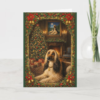 Afghan Hound Holiday Christmas Card Kaart