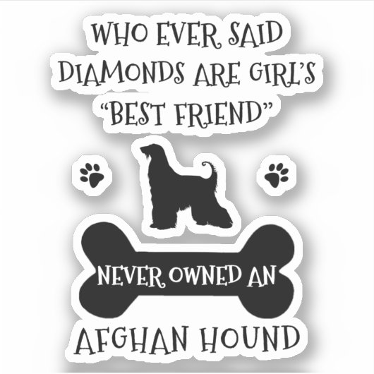 Afghan Hound Hond Beste Vriend Vinyl Sticker (Voorkant)