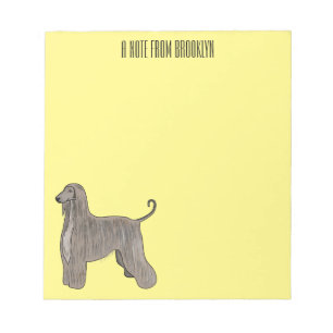 Afghan hound hond cartoon illustratie  notitieblok