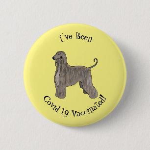 Afghan hound honden cartoon illustratie ronde button 5,7 cm