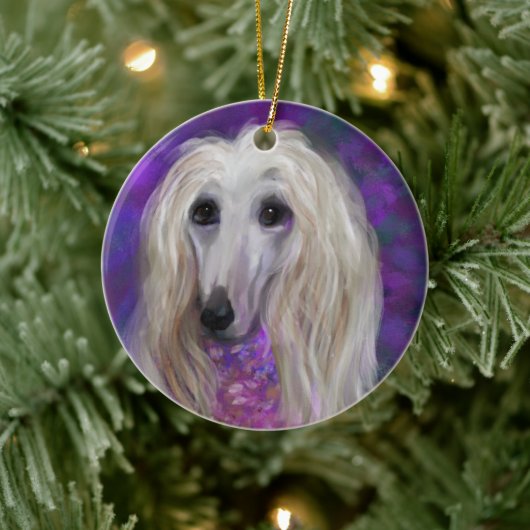 AFGHAN HOUND KERAMISCH ORNAMENT (Boom)