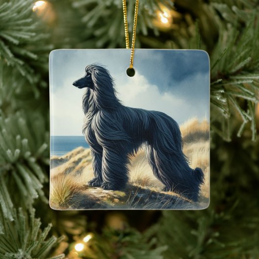 Afghan Hound Keramisch Ornament (Boom)