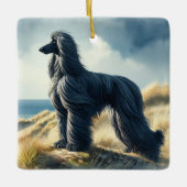 Afghan Hound Keramisch Ornament (Voorkant)