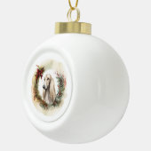 Afghan Hound Kerstkrans Feestelijke Pup Keramische Bal Ornament (Rechts)