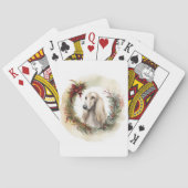 Afghan Hound Kerstkrans Feestelijke Pup Pokerkaarten (Achterkant)