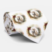 Afghan Hound Kerstkrans Feestelijke Pup Stropdas (Opgerold)