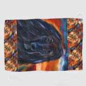 Afghan Hound Kokopelli Art Painting Golfhanddoek (Horizontaal)