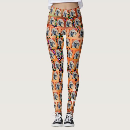 Afghan Hound Kokopelli Art Painting Leggings (Voorkant)
