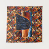 Afghan Hound Kokopelli Art Painting Wandkleed (Voorkant (horizontaal))