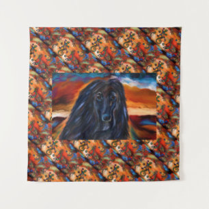 Afghan Hound Kokopelli Art Painting Wandkleed