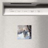 Afghan Hound Laat Het Sneeuw Kerstmis Magneet (Insitu (Vaatwasser))