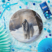 Afghan Hound Laat Het Sneeuw Kerstmis Papieren Bordje (Feest)