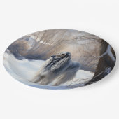 Afghan Hound Laat Het Sneeuw Kerstmis Papieren Bordje (Gekanteld)