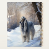 Afghan Hound Laat Het Sneeuw Kerstmis Planner (Achterkant)