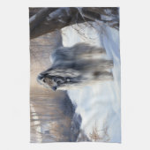 Afghan Hound Laat Het Sneeuw Kerstmis Theedoek (Verticaal)