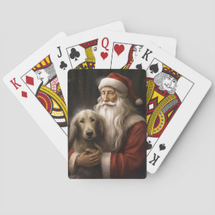 Afghan Hound met Sinterklaas Feestelijke Kerstmis Pokerkaarten