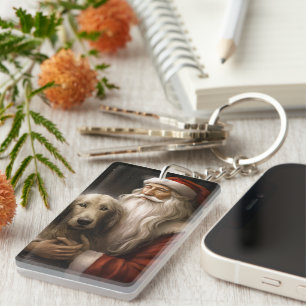 Afghan Hound met Sinterklaas Feestelijke Kerstmis Sleutelhanger