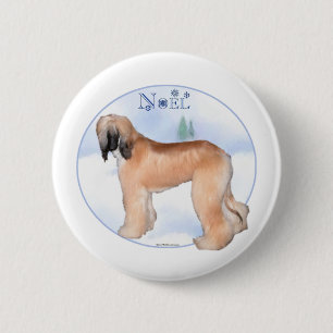 Afghan Hound Noel - Button