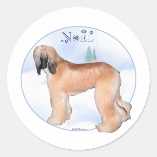 Afghan Hound Noel - Sticker (Voorkant)