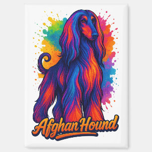 Afghan Hound Pop Art - Levendige kleurrijke hond Magneet