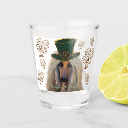 AFGHAN HOUND SHOT GLAS (Voorkant)