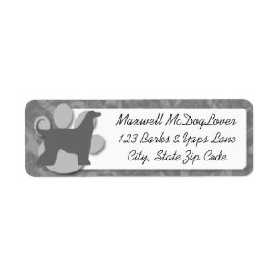Afghan Hound Silhouette Etiket