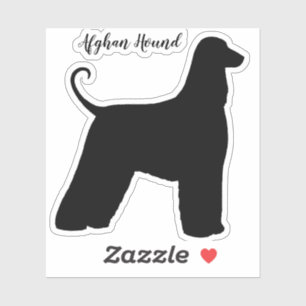 Afghan Hound Silhouette Hondenras Vinyl Sticker