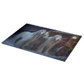 Afghan Hound Snowy Sleigh Ride Kerstmisdecor Snijplank (Hoek)