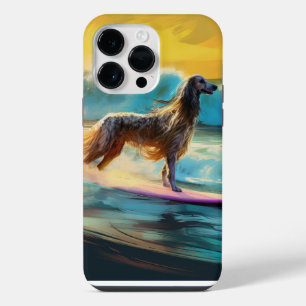 Afghan Hound Strand Surfen Schilderij iPhone 14 Pro Max Hoesje