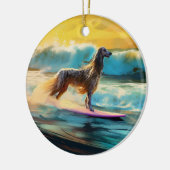 Afghan Hound Strand Surfen Schilderij Keramisch Ornament (Links)