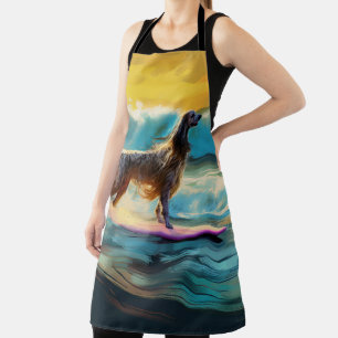 Afghan Hound Strand Surfen Schilderij Schort