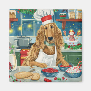 Afghan Hound Vakantie Bakken: Feestelijke Kerstmis Magneet