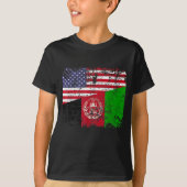 AFGHAN ROOTS Half Amerikaanse vlag VS AFGHANISTAN T-shirt (Voorkant)