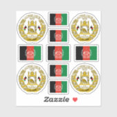 Afghan symbols / coat of arms and flag sticker (Vel)