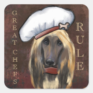 AFGHANENHOND VIERKANTE STICKER
