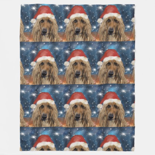 AFGHANENHOUND FLEECE DEKEN (Voorkant)